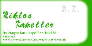 miklos kapeller business card
