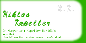 miklos kapeller business card